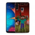 Дизайнерский пластиковый чехол для Samsung Galaxy A20s Minecraft