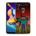 Дизайнерский пластиковый чехол для Samsung Galaxy M11 Minecraft