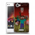 Дизайнерский пластиковый чехол для Sony Xperia L Minecraft