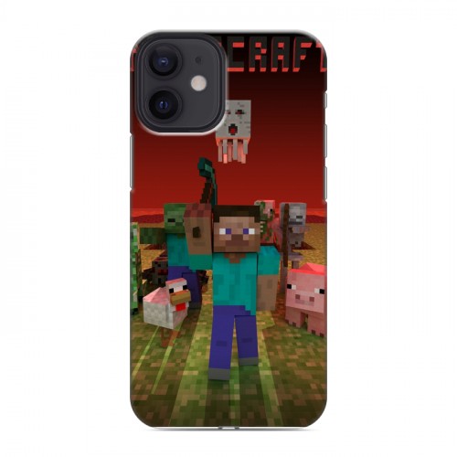 Дизайнерский пластиковый чехол для Iphone 12 Mini Minecraft