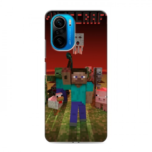 Дизайнерский силиконовый чехол для Xiaomi Poco F3 Minecraft