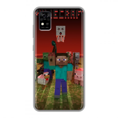 Дизайнерский силиконовый чехол для ZTE Blade A31 Minecraft