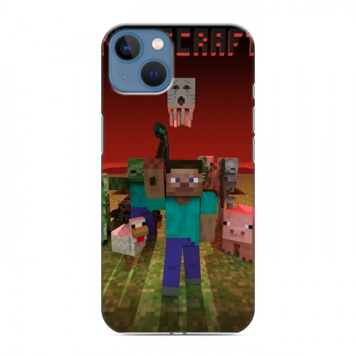 Дизайнерский силиконовый чехол для Iphone 13 Minecraft