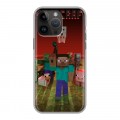 Дизайнерский силиконовый чехол для Iphone 14 Pro Max Minecraft