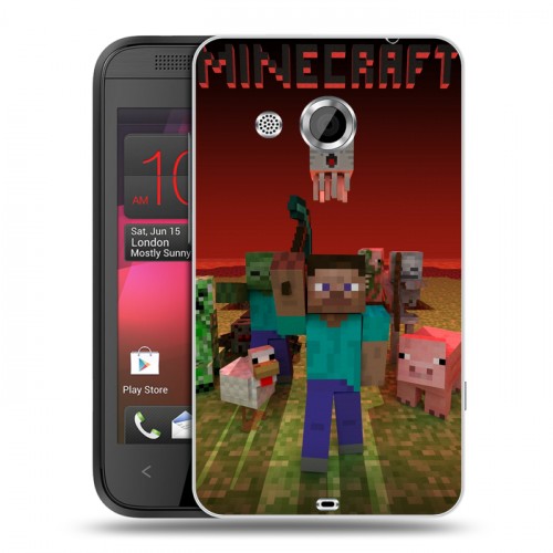 Дизайнерский пластиковый чехол для HTC Desire 200 Minecraft