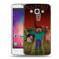 Дизайнерский пластиковый чехол для LG L60 Minecraft