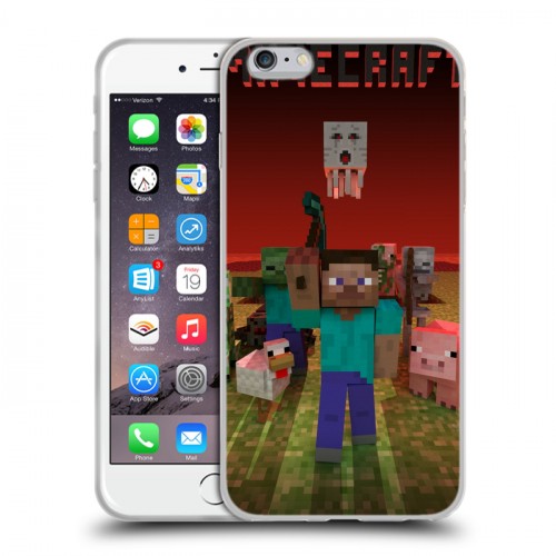 Дизайнерский силиконовый чехол для Iphone 6 Plus/6s Plus Minecraft