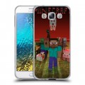 Дизайнерский пластиковый чехол для Samsung Galaxy E5 Minecraft