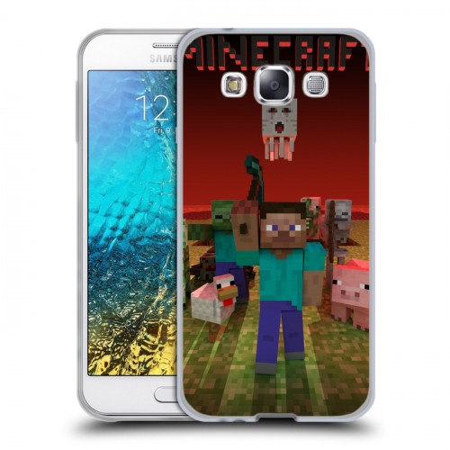 Дизайнерский пластиковый чехол для Samsung Galaxy E5 Minecraft