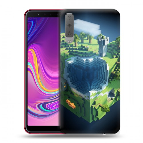 Дизайнерский силиконовый с усиленными углами чехол для Samsung Galaxy A7 (2018) Minecraft