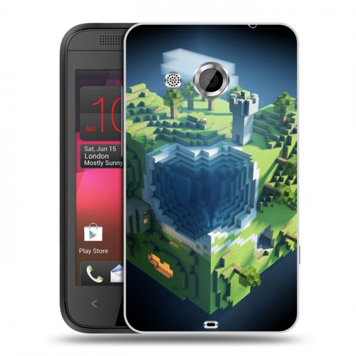 Дизайнерский пластиковый чехол для HTC Desire 200 Minecraft