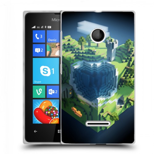 Дизайнерский пластиковый чехол для Microsoft Lumia 435 Minecraft