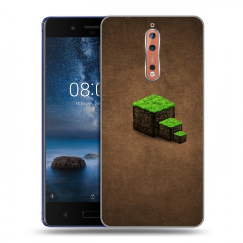 Дизайнерский пластиковый чехол для Nokia 8 Minecraft