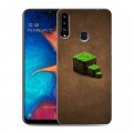 Дизайнерский пластиковый чехол для Samsung Galaxy A20s Minecraft