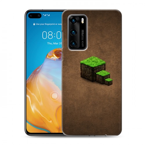 Дизайнерский силиконовый с усиленными углами чехол для Huawei P40 Minecraft