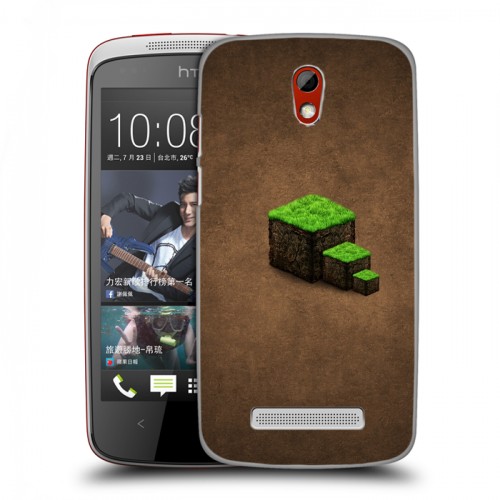 Дизайнерский пластиковый чехол для HTC Desire 500 Minecraft