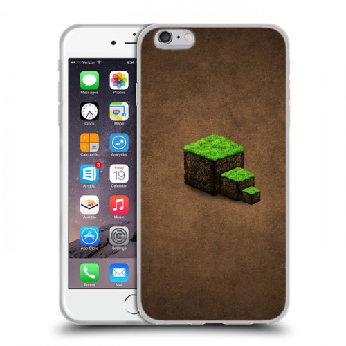 Дизайнерский силиконовый чехол для Iphone 6 Plus/6s Plus Minecraft