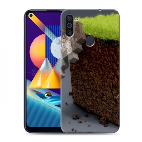 Дизайнерский пластиковый чехол для Samsung Galaxy M11 Minecraft