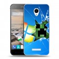 Дизайнерский силиконовый чехол для Micromax Canvas Spark Minecraft