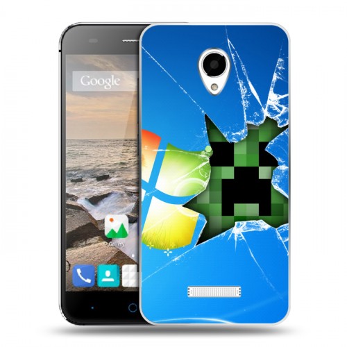 Дизайнерский силиконовый чехол для Micromax Canvas Spark Minecraft