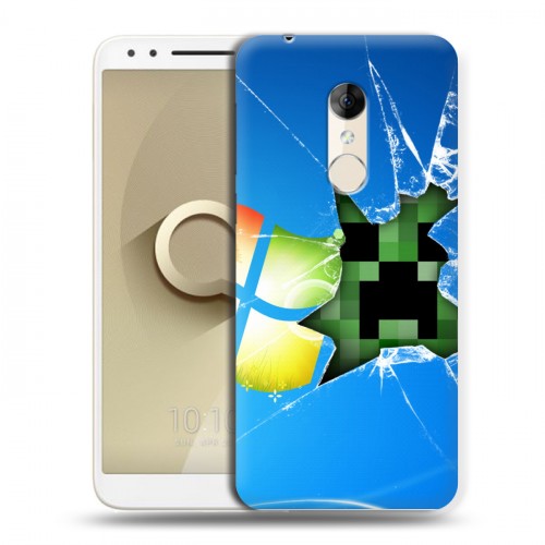 Дизайнерский пластиковый чехол для Alcatel 3 Minecraft