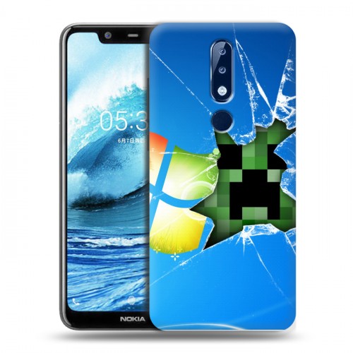 Дизайнерский силиконовый чехол для Nokia 5.1 Plus Minecraft