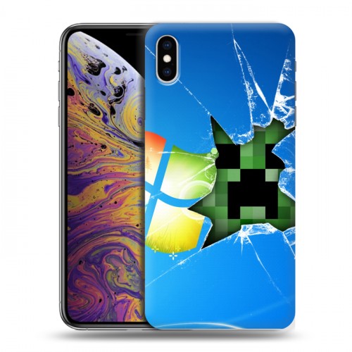 Дизайнерский силиконовый чехол для Iphone Xs Max Minecraft