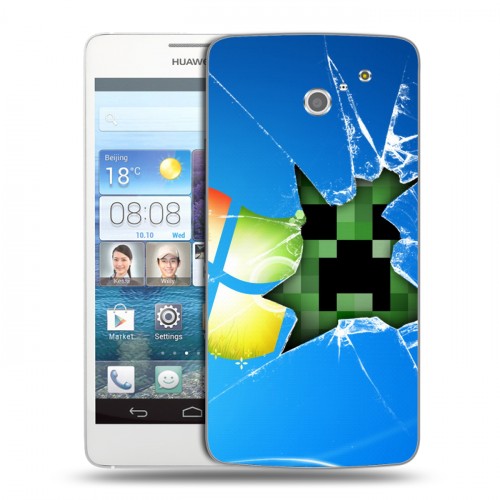 Дизайнерский пластиковый чехол для Huawei Ascend D2 Minecraft