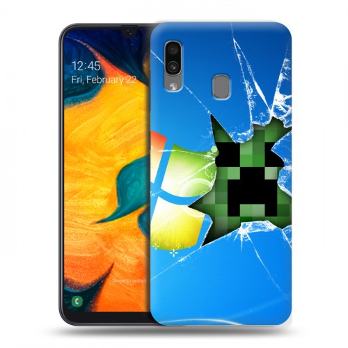 Дизайнерский силиконовый чехол для Samsung Galaxy A30 Minecraft