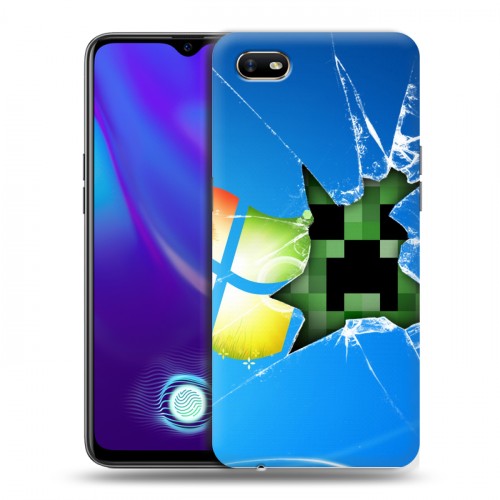 Дизайнерский силиконовый с усиленными углами чехол для OPPO A1k Minecraft