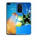 Дизайнерский пластиковый чехол для Huawei P40 Minecraft