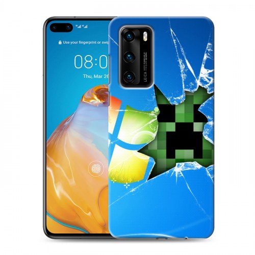 Дизайнерский пластиковый чехол для Huawei P40 Minecraft