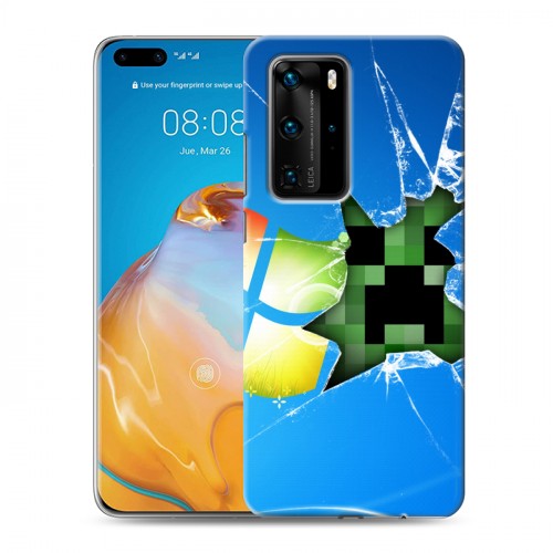 Дизайнерский пластиковый чехол для Huawei P40 Pro Minecraft