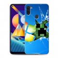 Дизайнерский пластиковый чехол для Samsung Galaxy M11 Minecraft