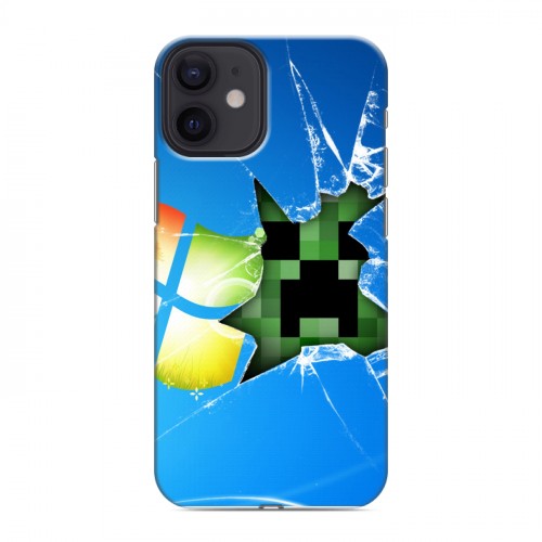 Дизайнерский силиконовый с усиленными углами чехол для Iphone 12 Mini Minecraft