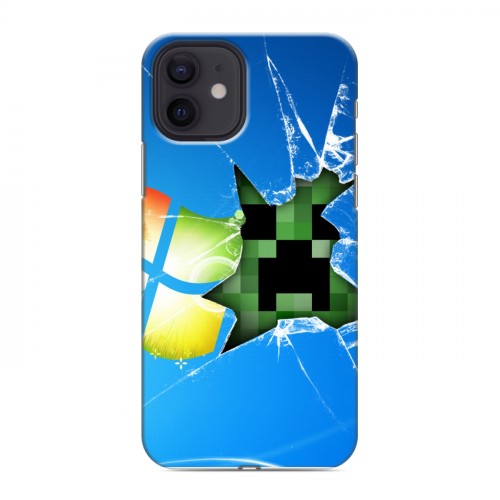 Дизайнерский силиконовый чехол для Iphone 12 Minecraft