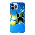 Дизайнерский силиконовый чехол для Iphone 13 Pro Max Minecraft