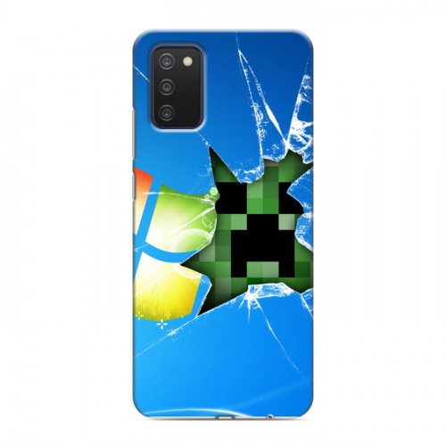 Дизайнерский силиконовый с усиленными углами чехол для Samsung Galaxy A03s Minecraft