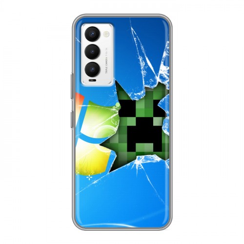 Дизайнерский силиконовый чехол для Tecno Camon 18 Minecraft