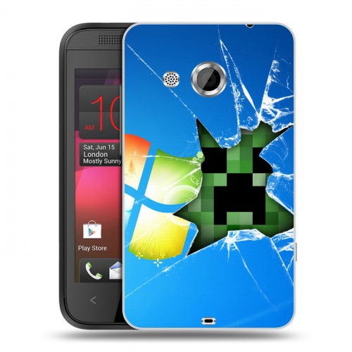 Дизайнерский пластиковый чехол для HTC Desire 200 Minecraft