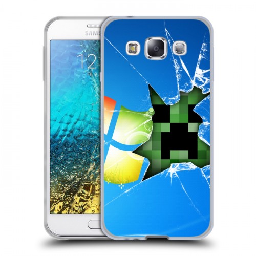 Дизайнерский пластиковый чехол для Samsung Galaxy E5 Minecraft