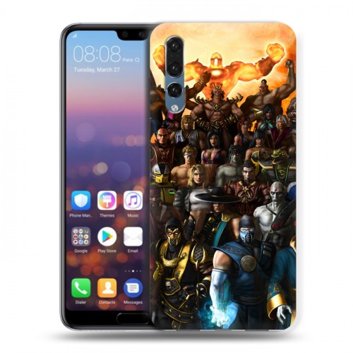 Дизайнерский силиконовый с усиленными углами чехол для Huawei P20 Pro Mortal Combat