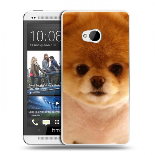 Дизайнерский пластиковый чехол для HTC One (M7) Dual SIM Щенки