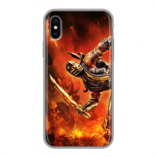 Дизайнерский силиконовый чехол для Iphone x10 Mortal Combat