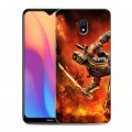 Дизайнерский силиконовый с усиленными углами чехол для Xiaomi RedMi 8A Mortal Combat