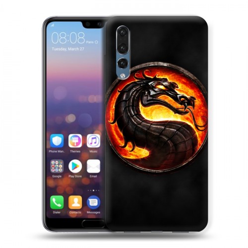 Дизайнерский силиконовый с усиленными углами чехол для Huawei P20 Pro Mortal Combat