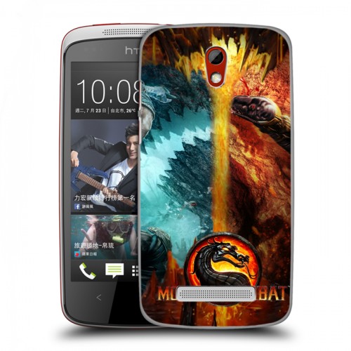 Дизайнерский пластиковый чехол для HTC Desire 500 Mortal Combat