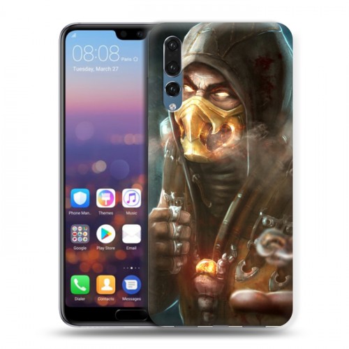 Дизайнерский силиконовый с усиленными углами чехол для Huawei P20 Pro Mortal Combat