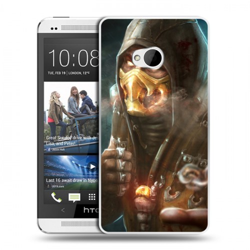 Дизайнерский пластиковый чехол для HTC One (M7) Dual SIM Mortal Combat
