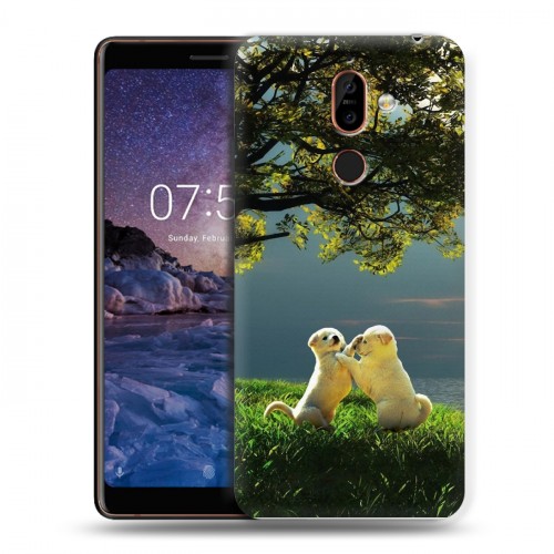 Дизайнерский пластиковый чехол для Nokia 7 Plus Щенки